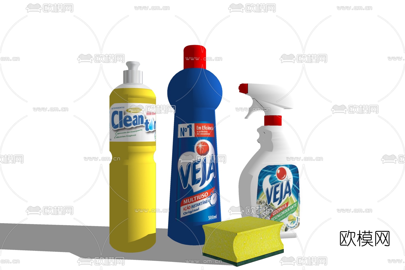 现代洗衣液组合免费su模型下载