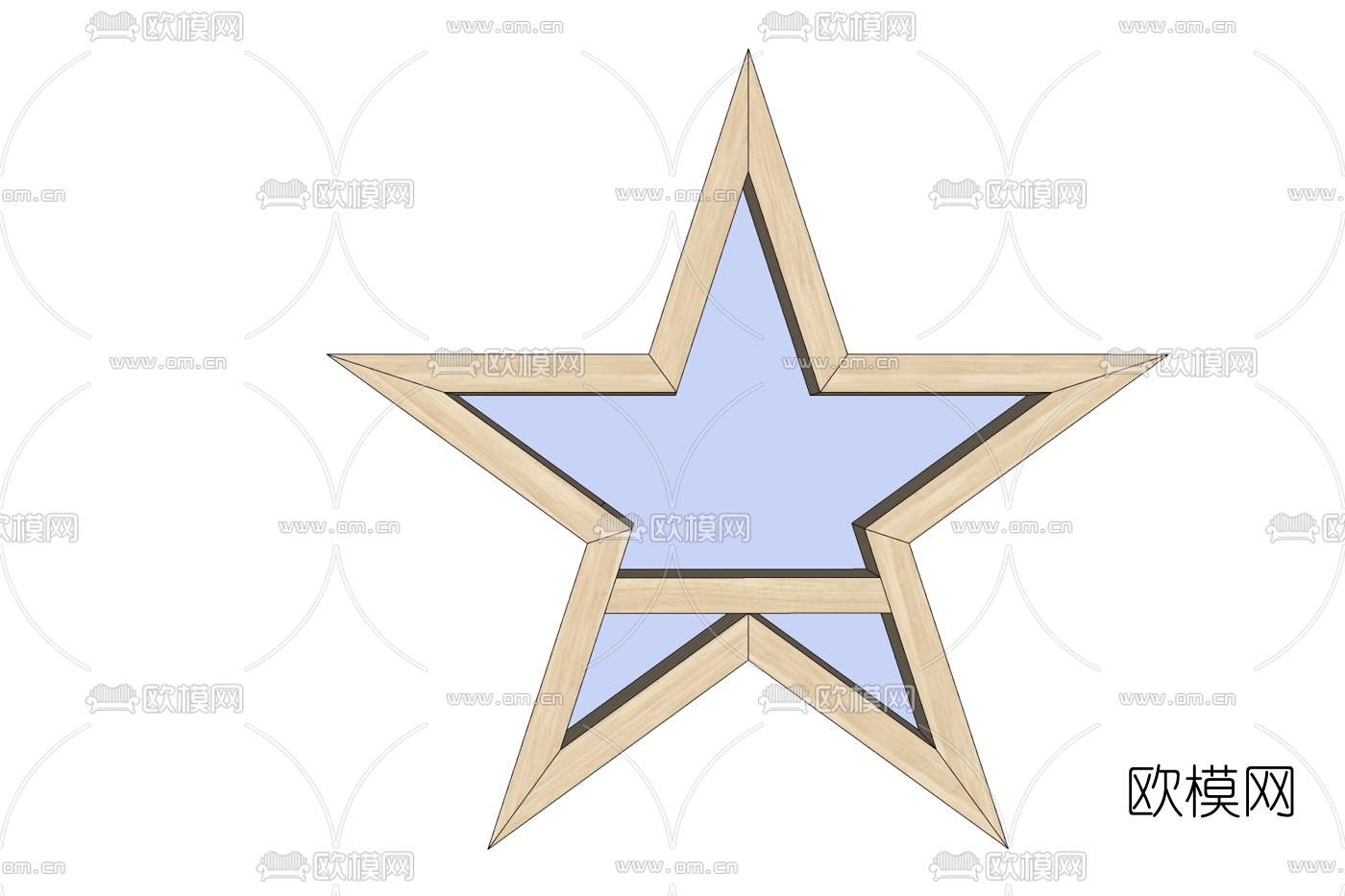 现代五角星壁柜免费su模型下载