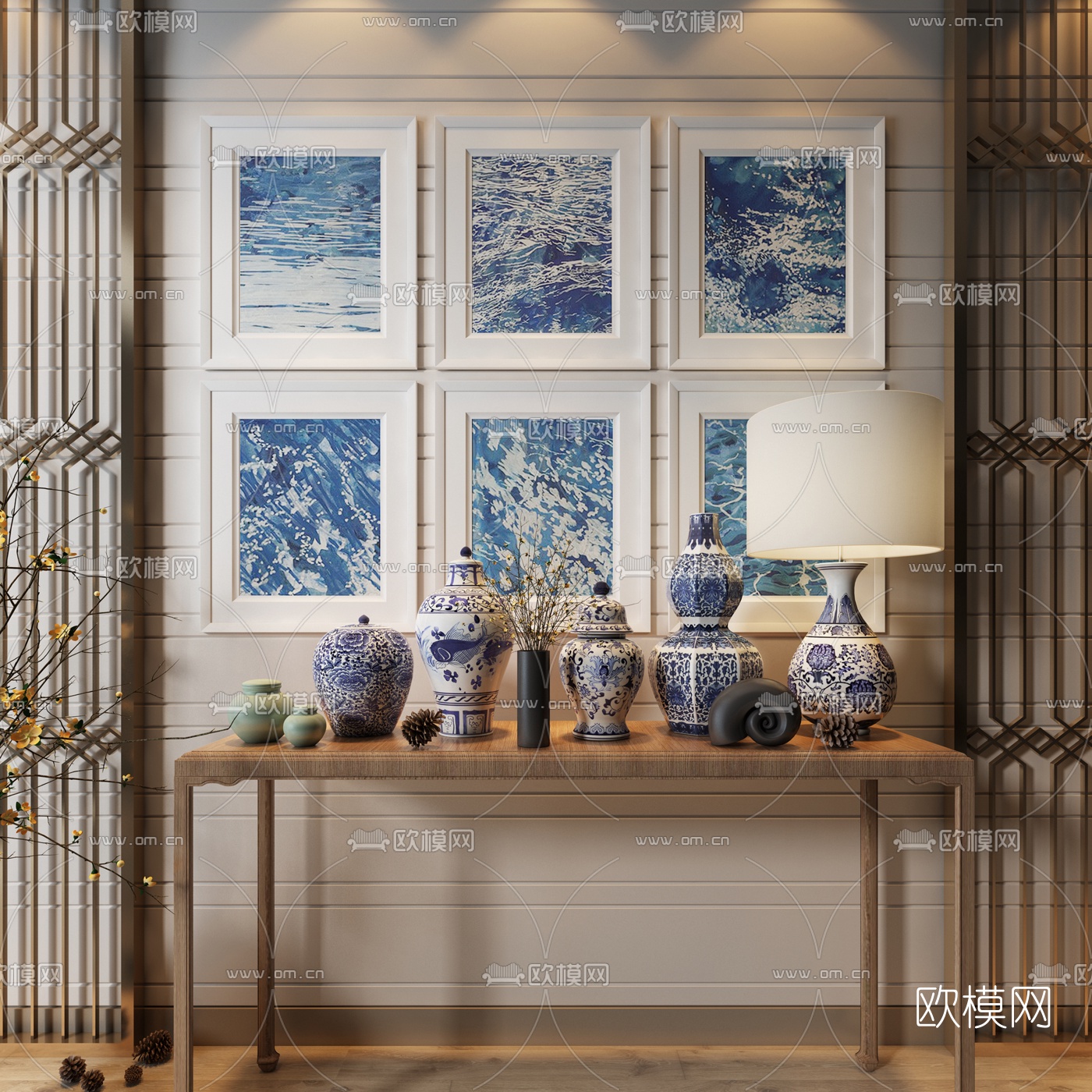 新中式陶瓷陶罐3d模型
