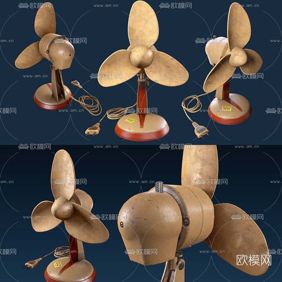 现代复古风扇3d模型下载