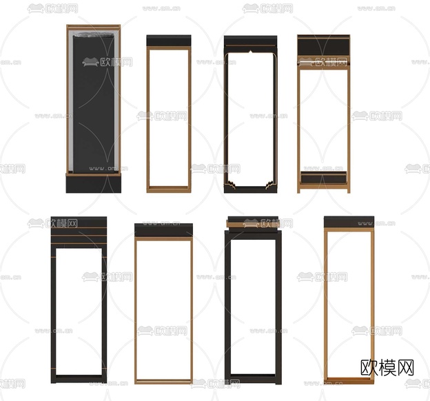 新中式金属花架3d模型下载