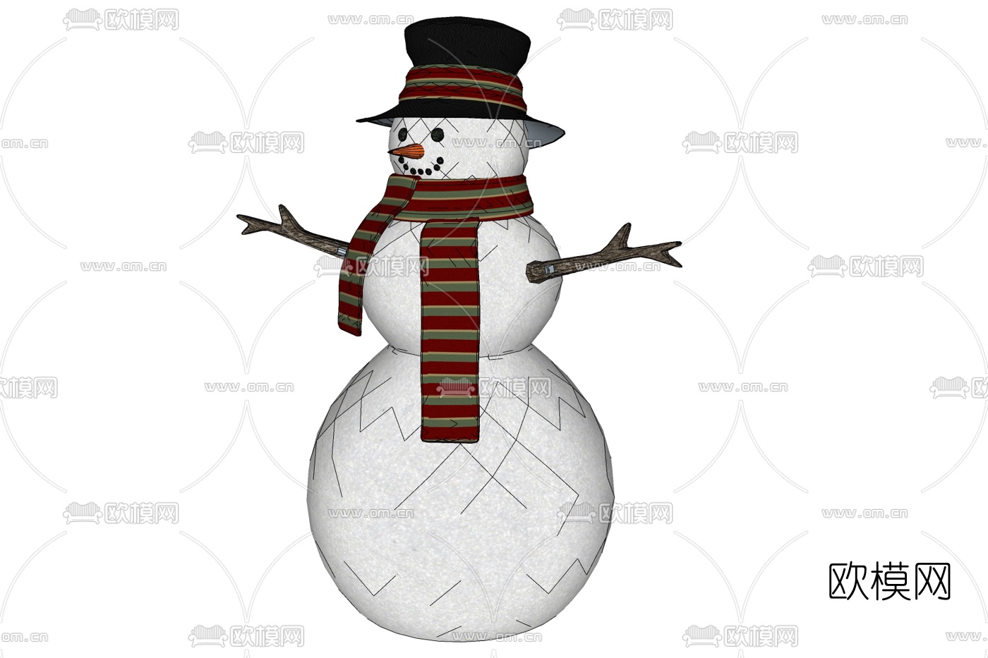 现代雪人免费su模型下载