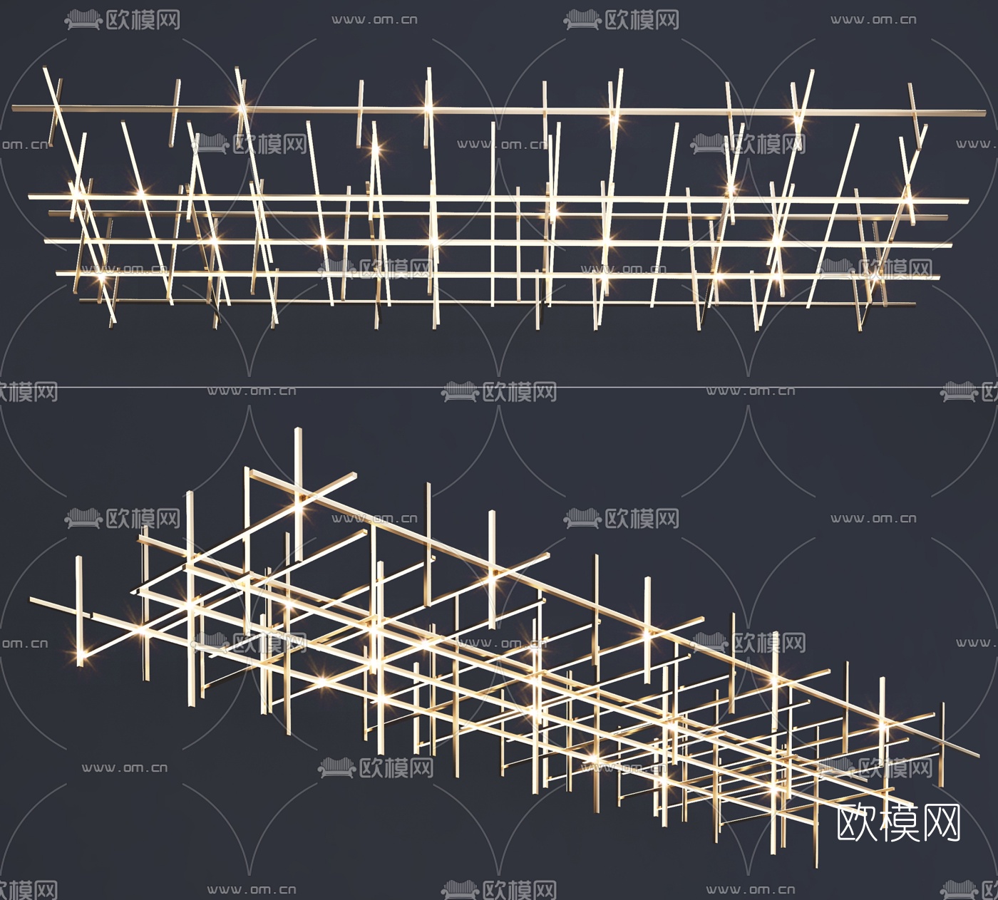 现代金属装饰灯3d模型