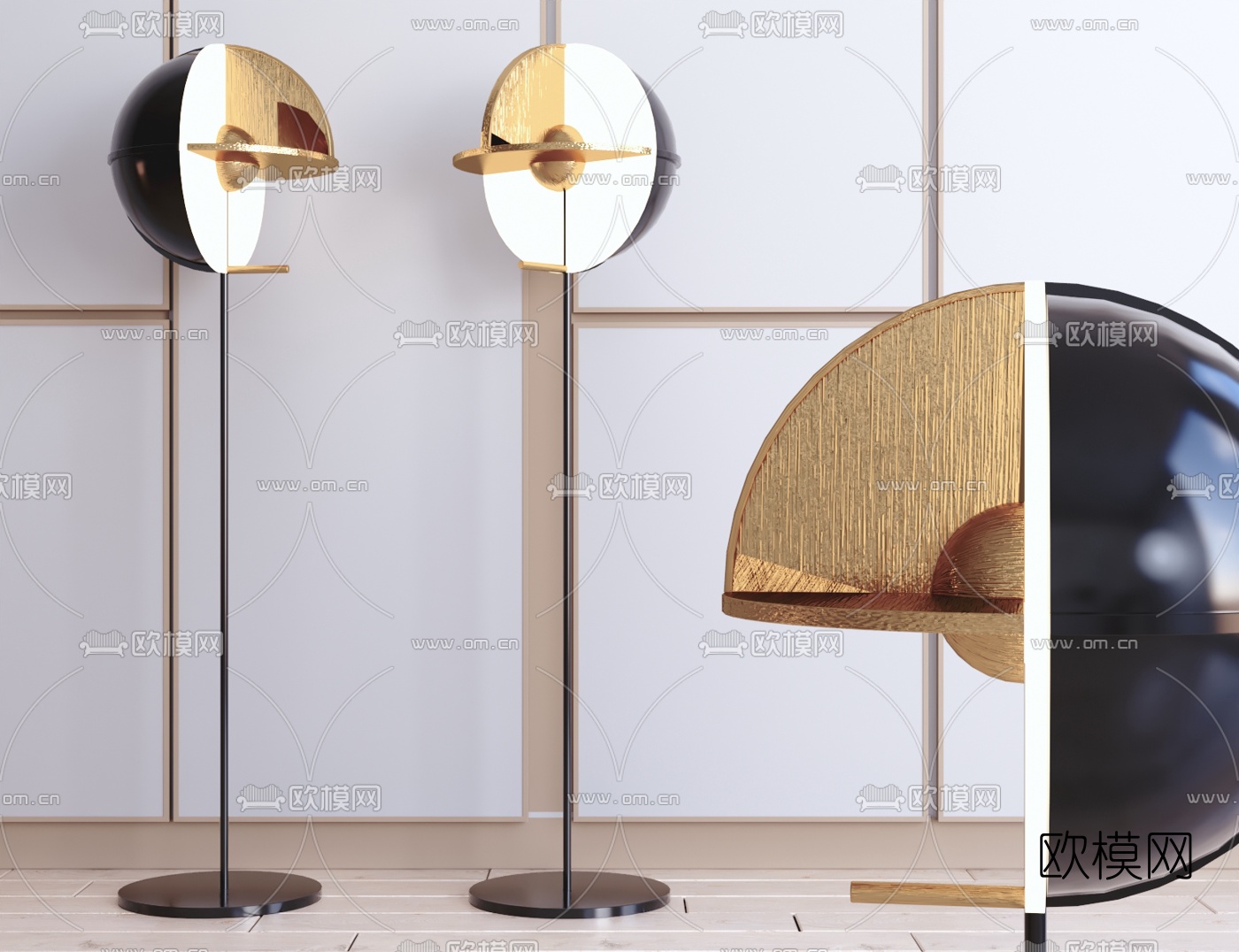 现代简约落地灯3d模型下载