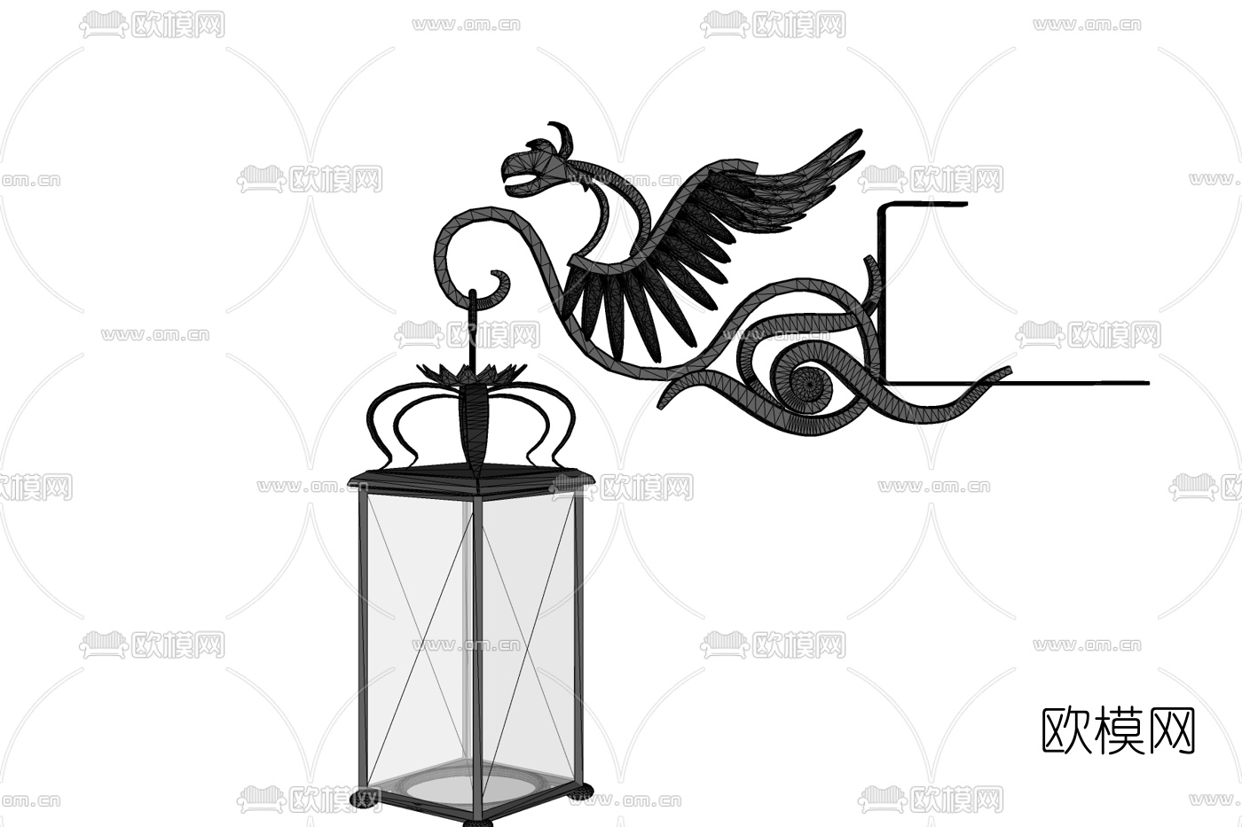 欧式铁艺烛台壁灯免费su模型