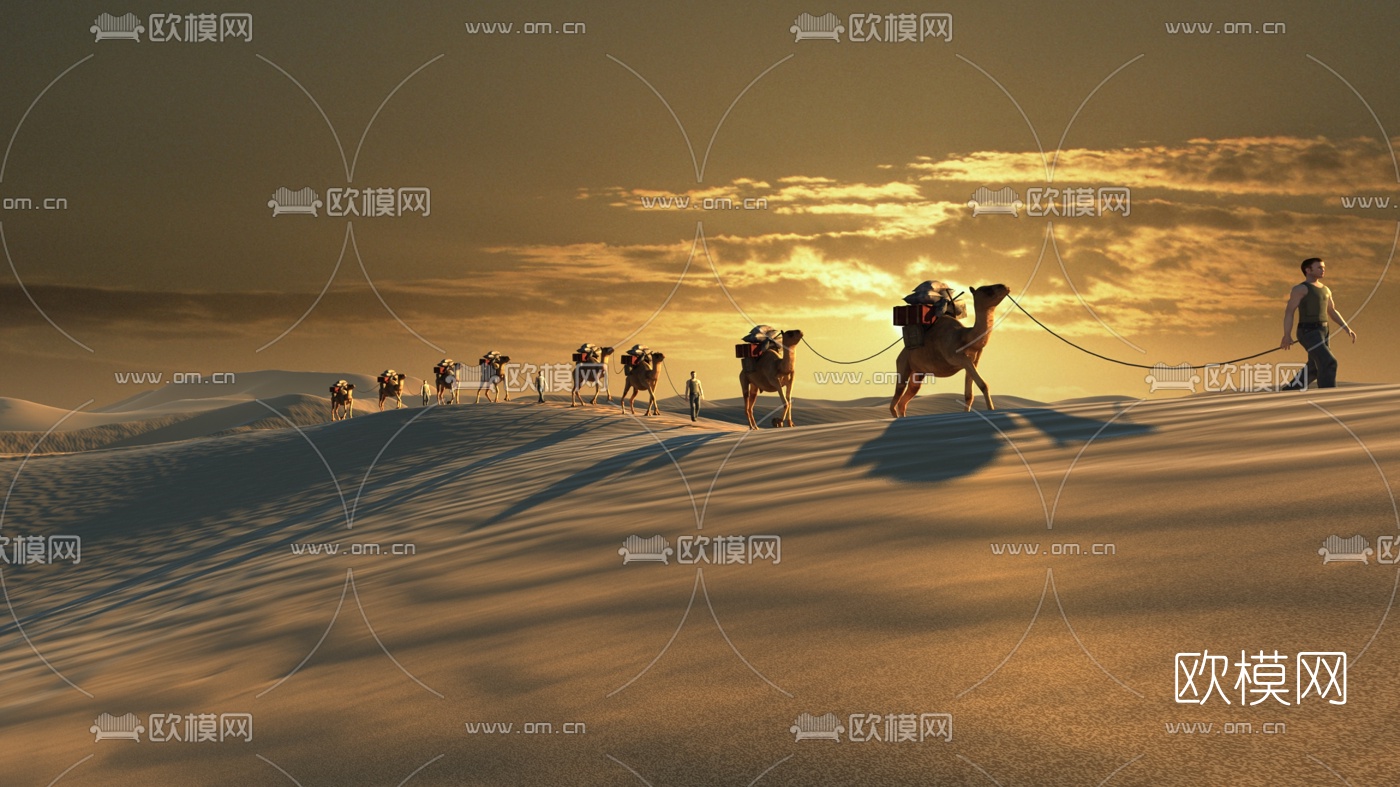 现代沙漠骆驼3d模型下载（渲染图1）