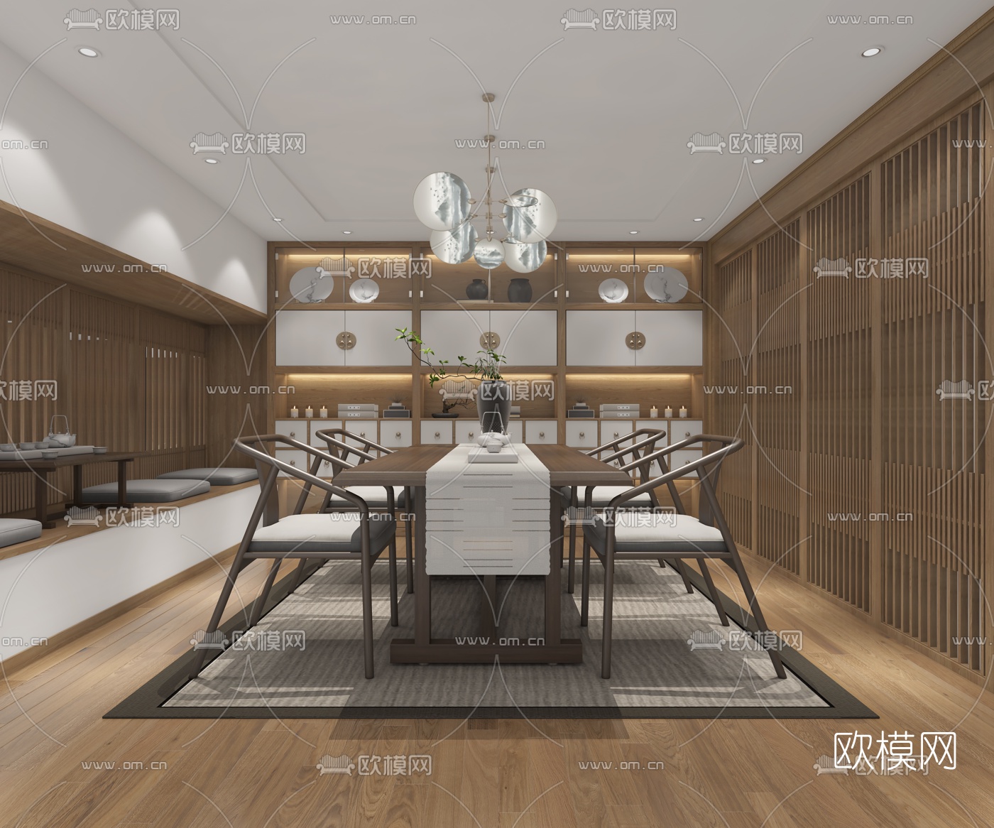 新中式茶楼茶馆3d模型