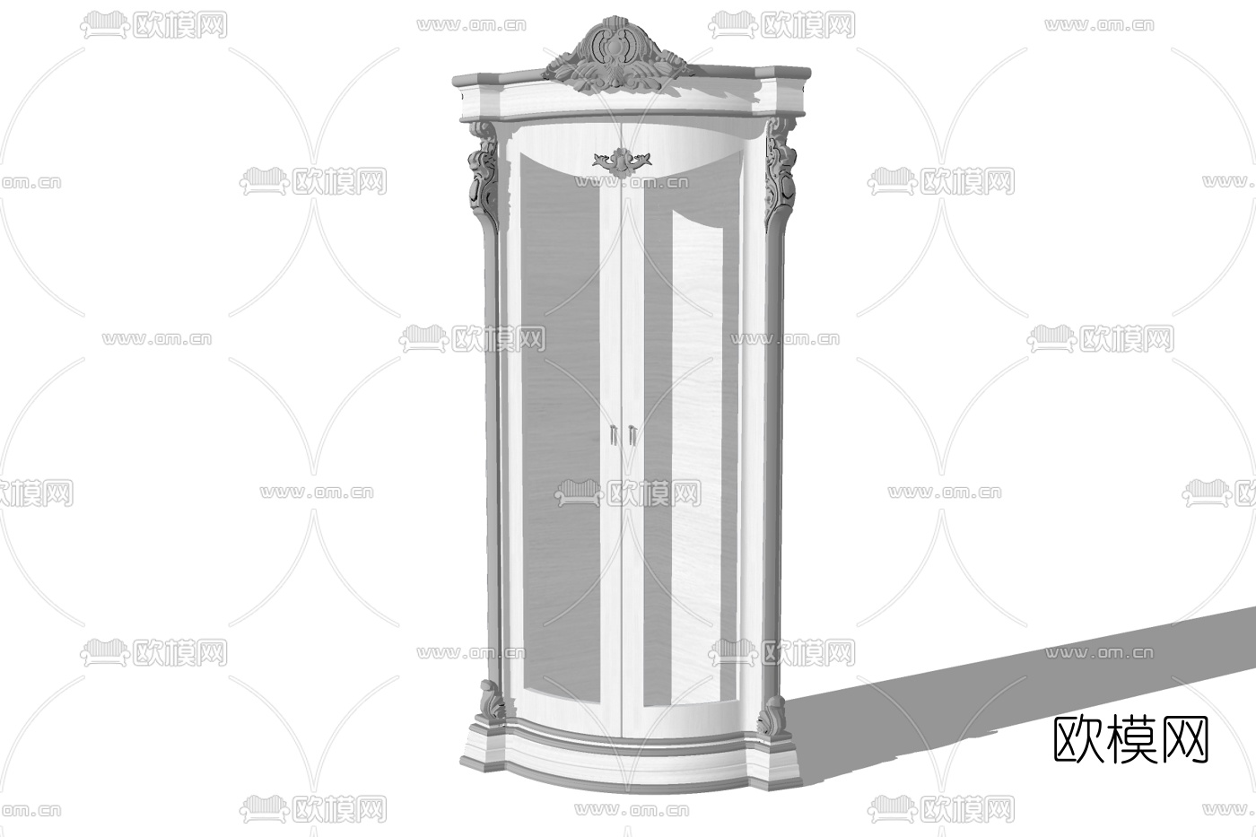 欧式石膏雕花壁龛免费su模型下载