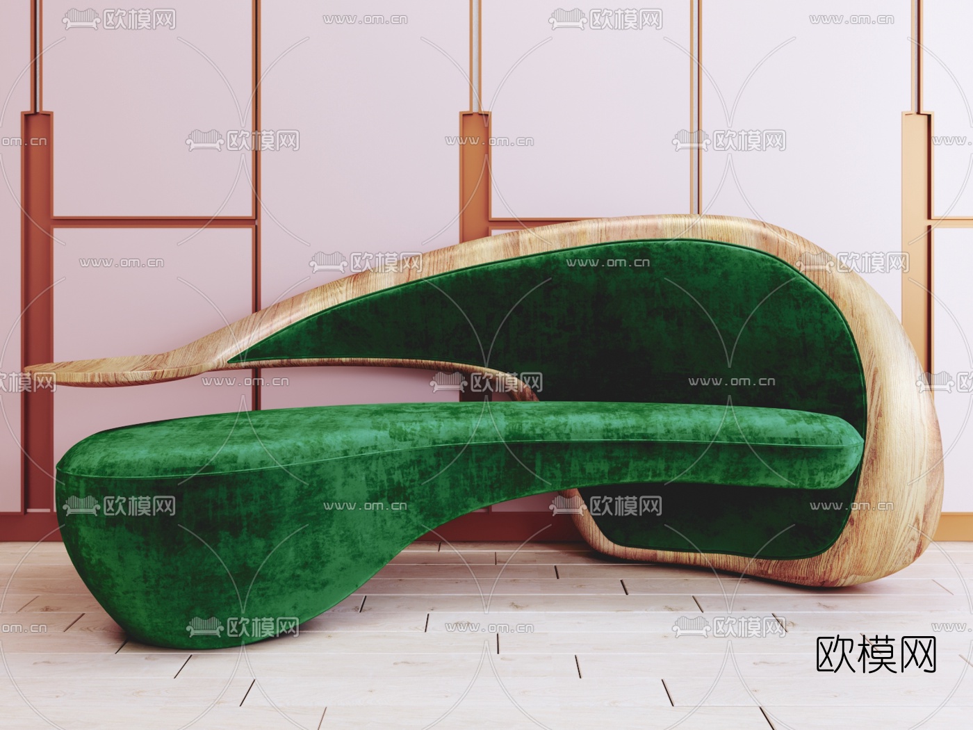 后现代绒布异形沙发3d模型下载