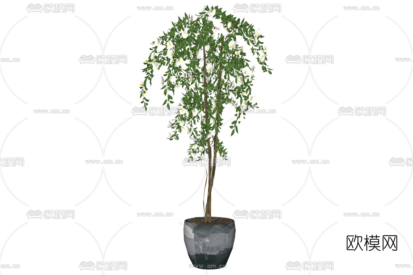 现代绿植盆栽免费su模型