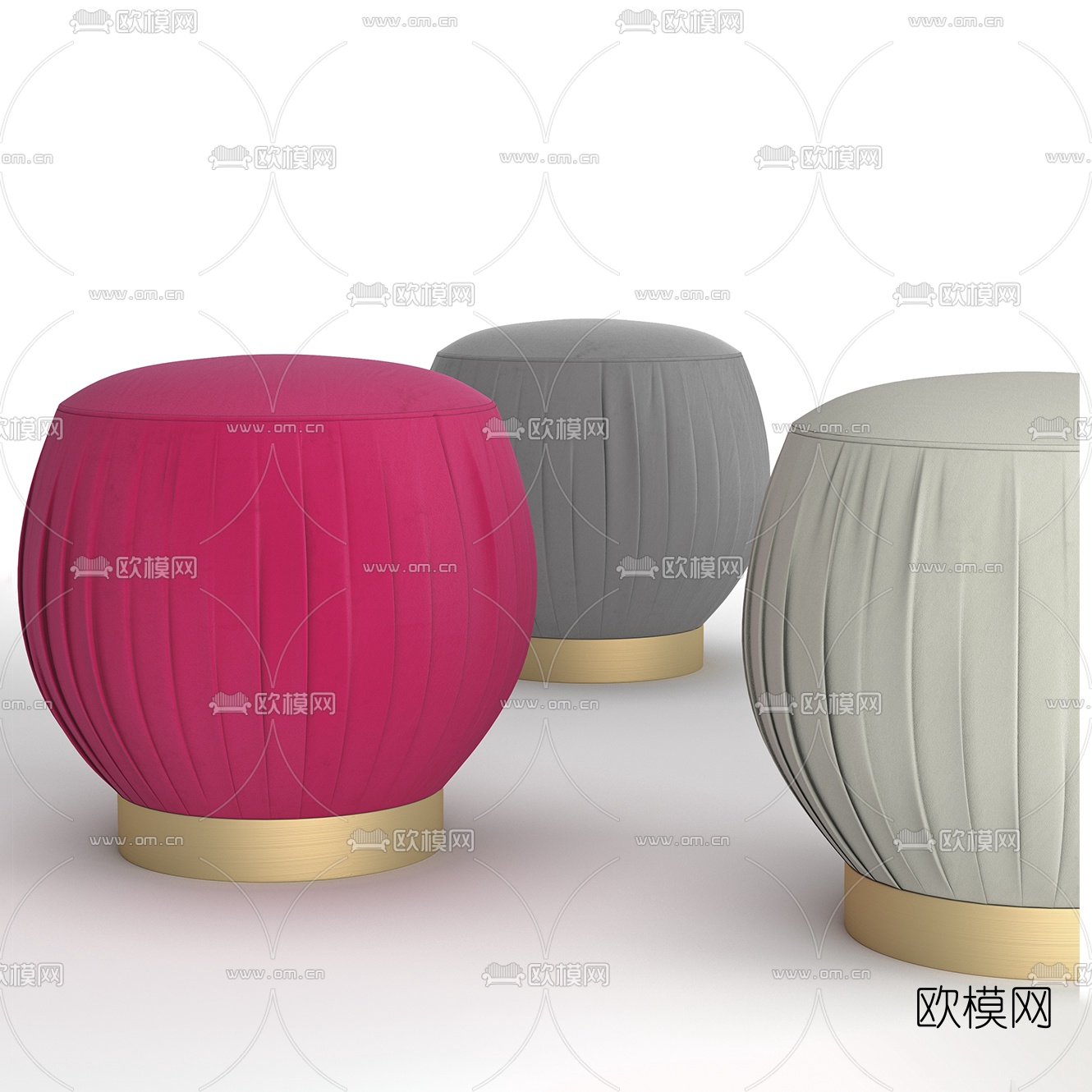 现代沙发凳3d模型