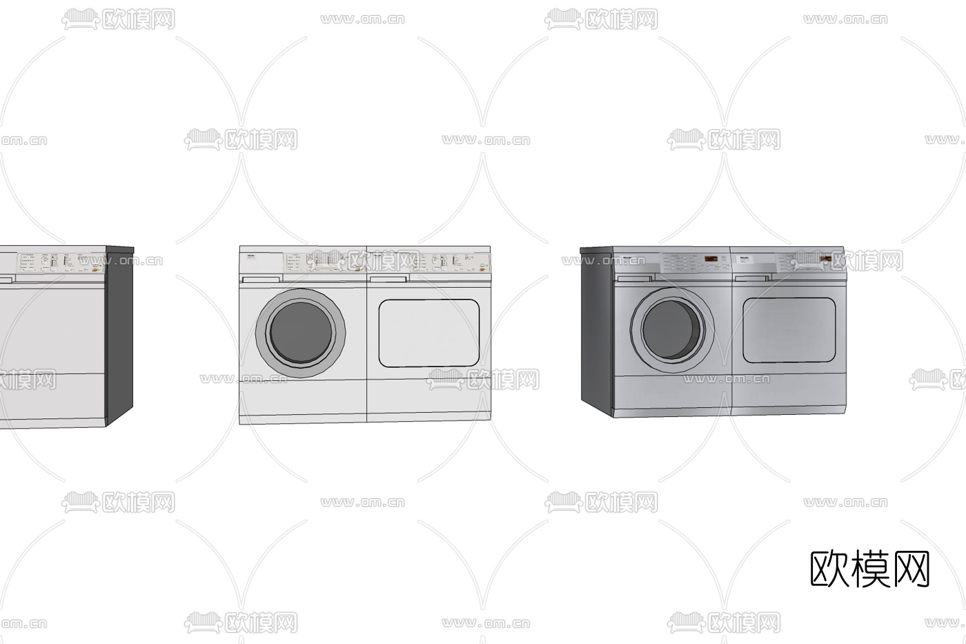 现代洗衣机免费su模型下载