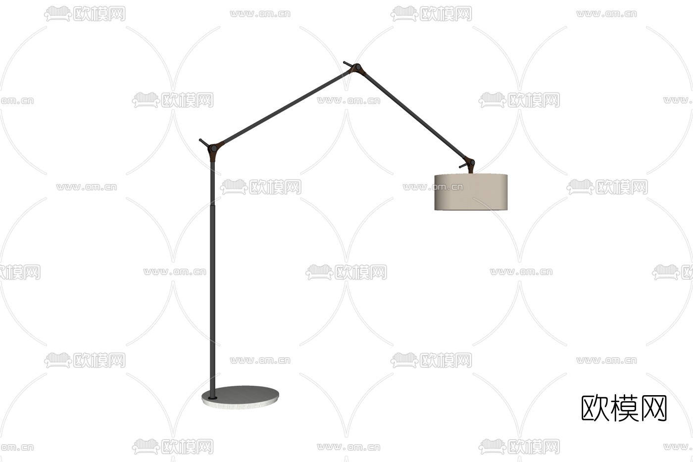 现代金属落地灯免费su模型下载