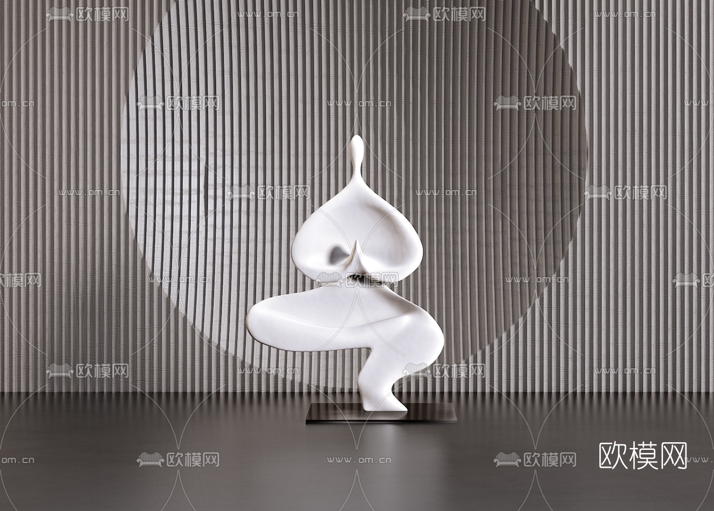 现代抽象禅意人物雕塑3d模型下载