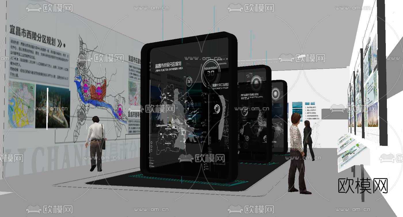 现代交通规划展厅su模型下载（渲染图5）