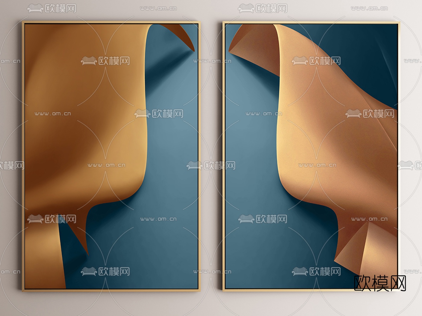 现代抽象装饰画3d模型