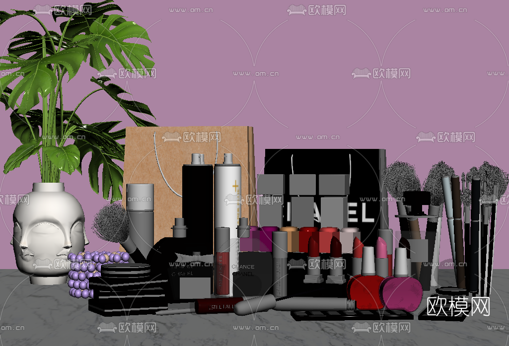现代化妆品su模型下载（渲染图1）