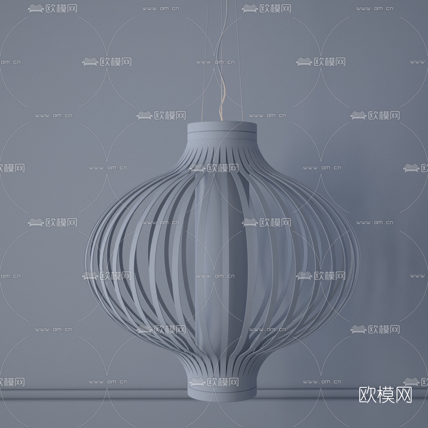 日韩艺术原木吊灯3d模型