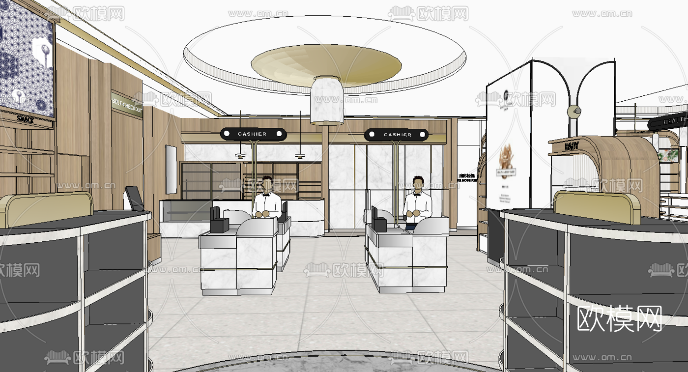 现代百货超市su模型下载（渲染图4）