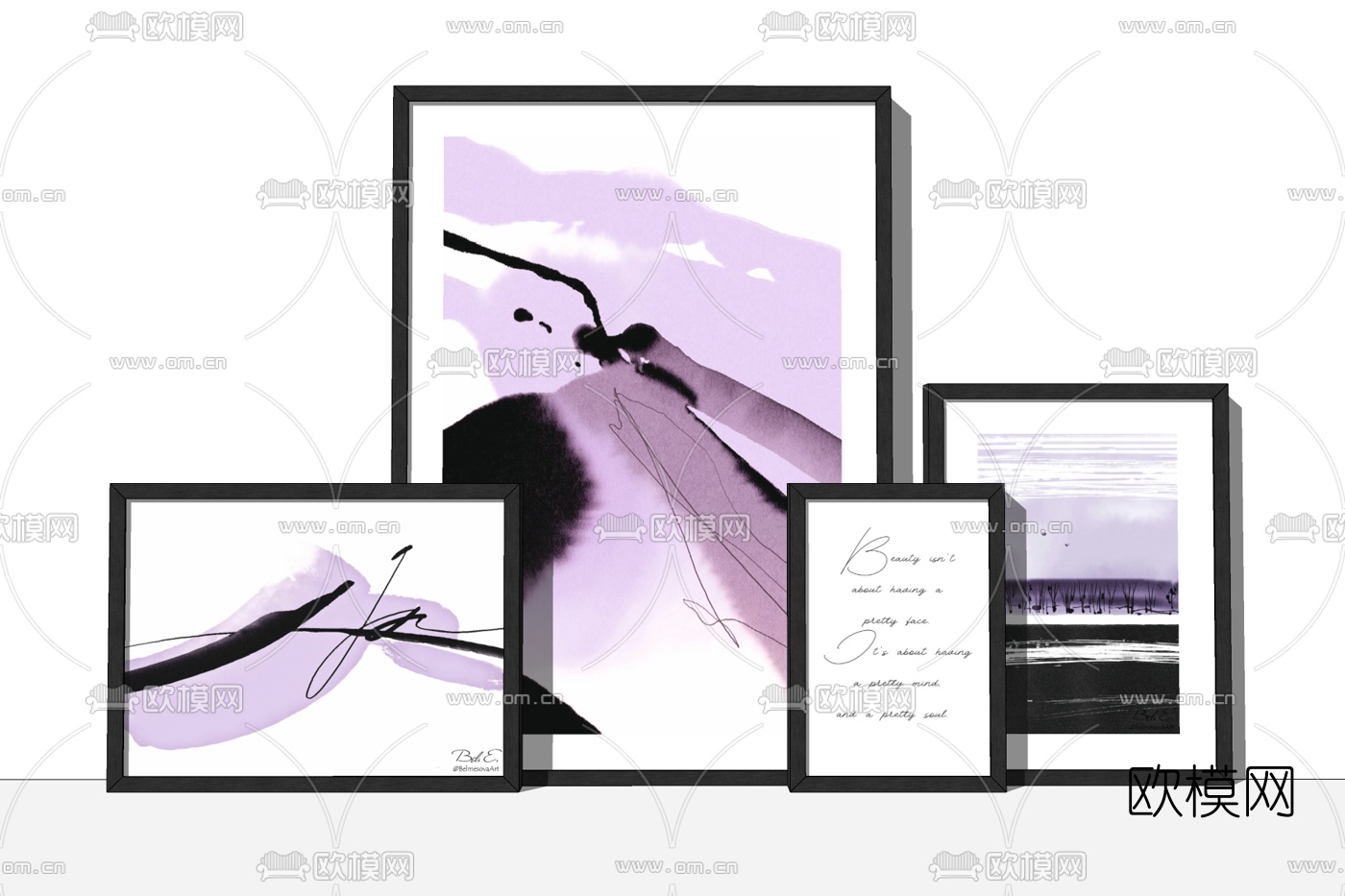 现代装饰画免费su模型下载