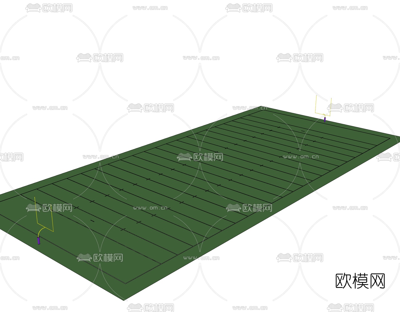 现代橄榄球场免费su模型下载