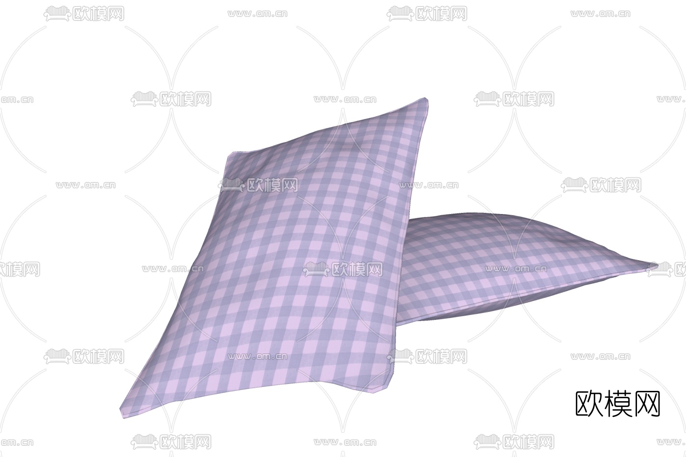 现代布艺网格抱枕免费su模型下载