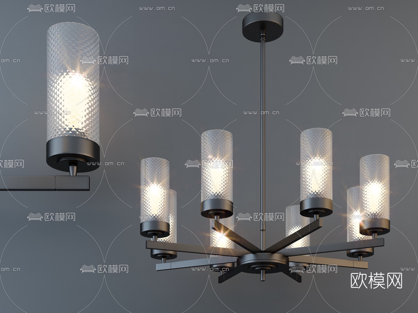 现代简约吊灯3d模型-免费3dmax模型库-欧模网