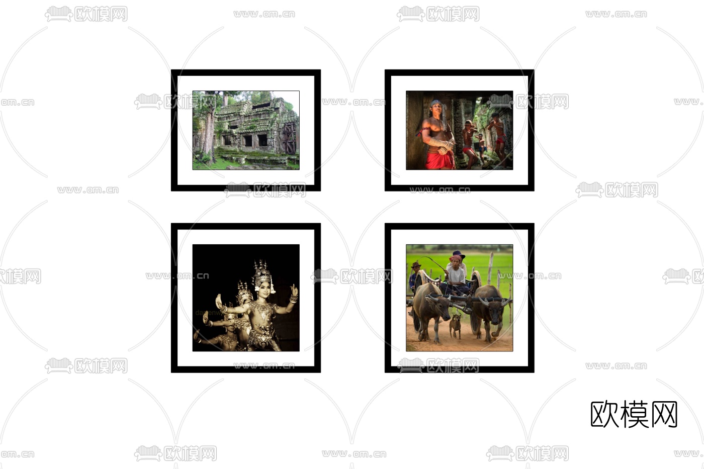 现代人物装饰画免费su模型下载