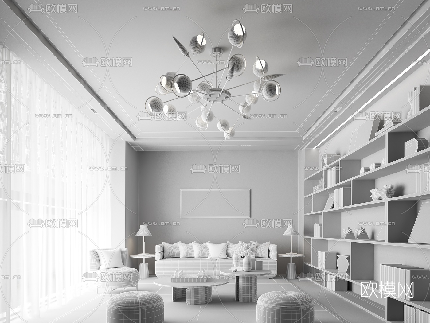 大研设计 现代售楼处VIP洽谈室3d模型
