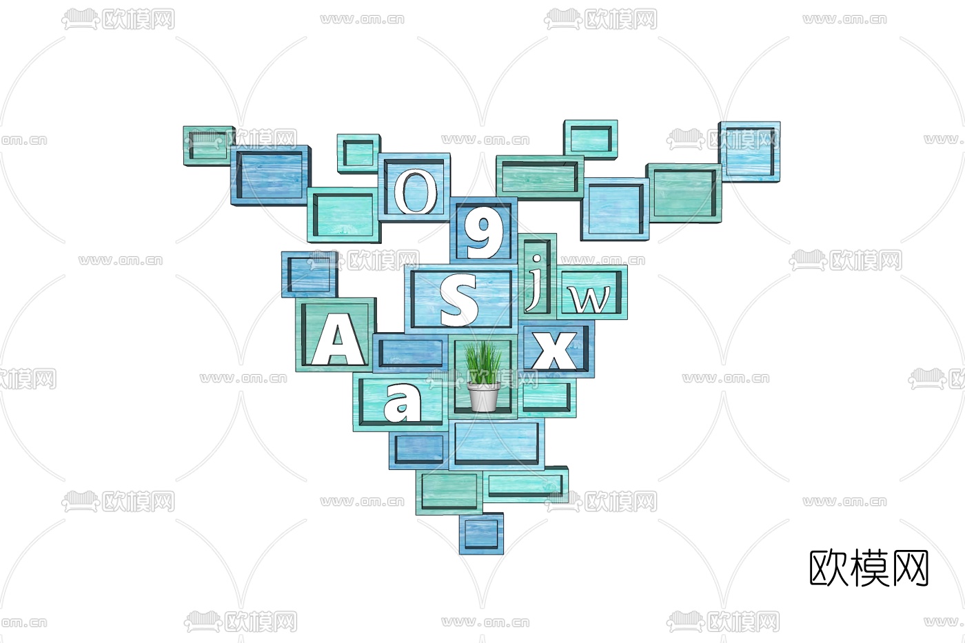 北欧实木壁柜免费su模型下载