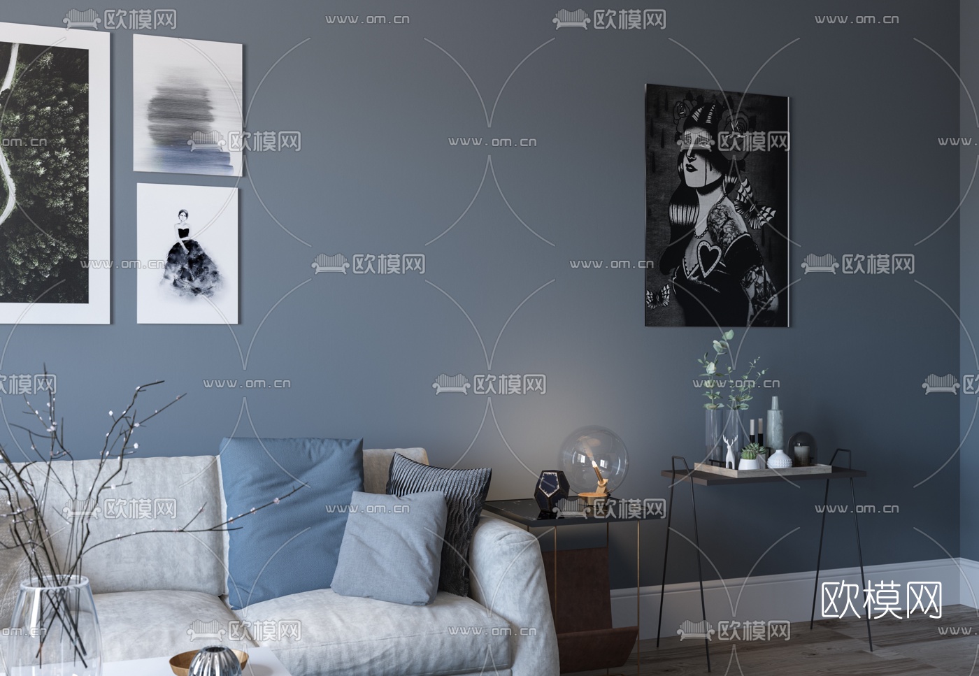 北欧公寓客厅餐厅3d模型