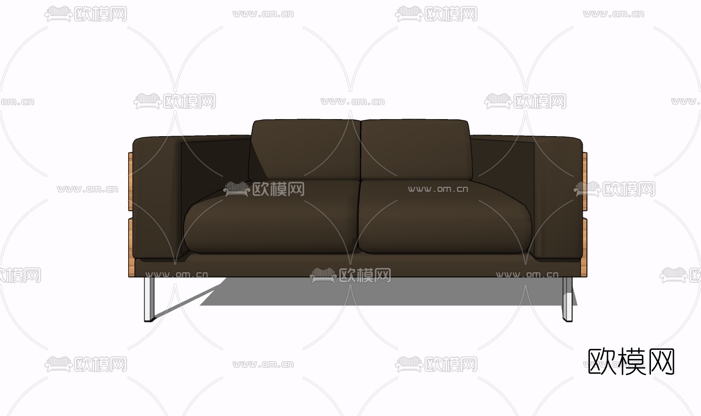 现代布艺双人沙发免费su模型下载