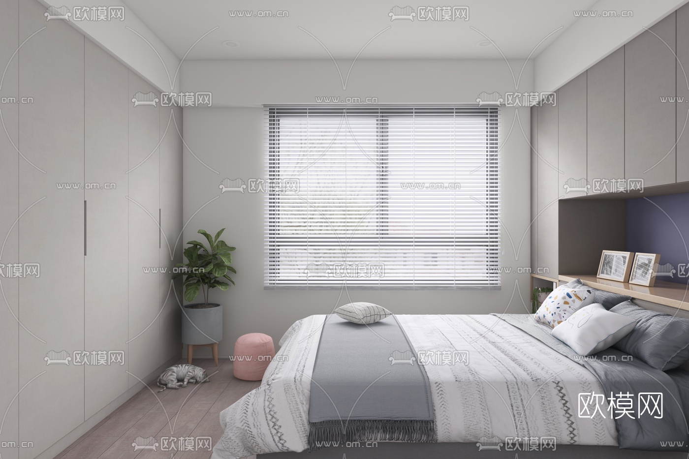 北欧卧室3d模型