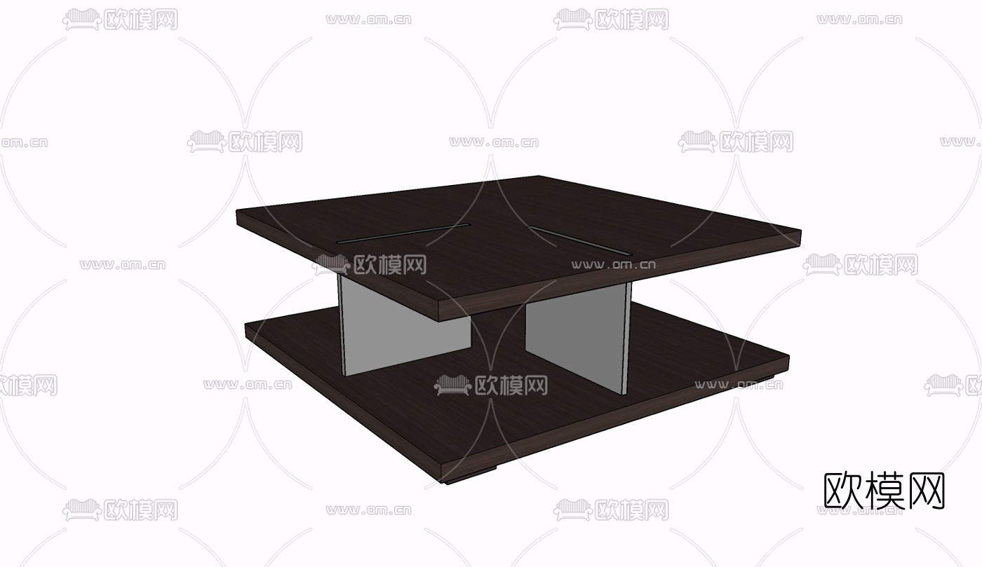 现代实木茶几免费su模型下载