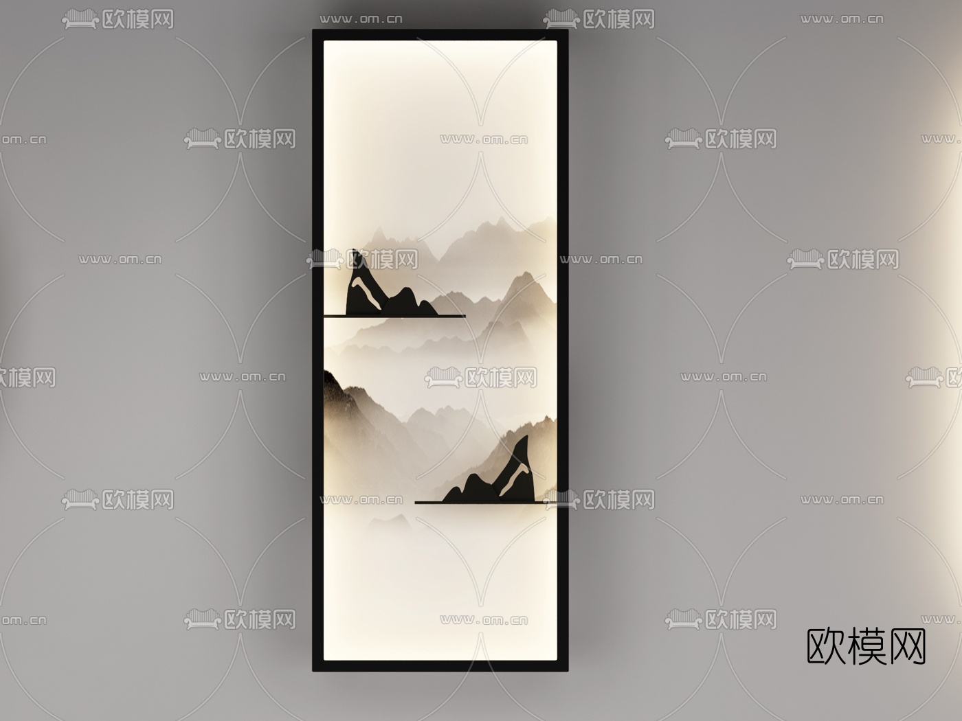 新中式创意壁灯组合3d模型