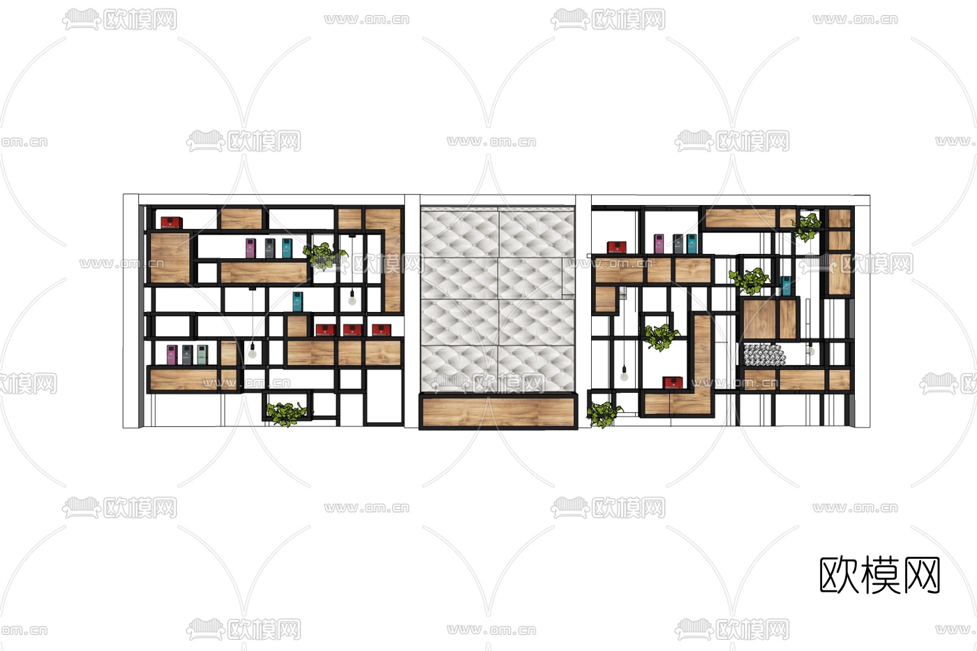 现代装饰架免费su模型下载