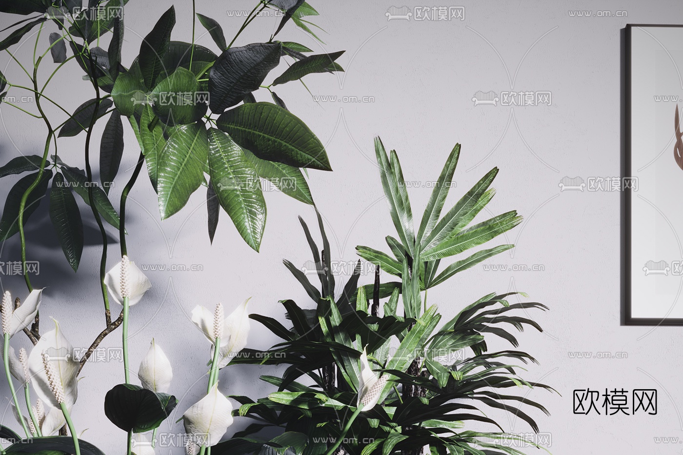 北欧绿植盆栽3d模型