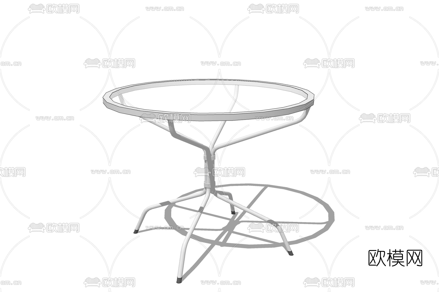工业风铁艺圆几免费su模型下载