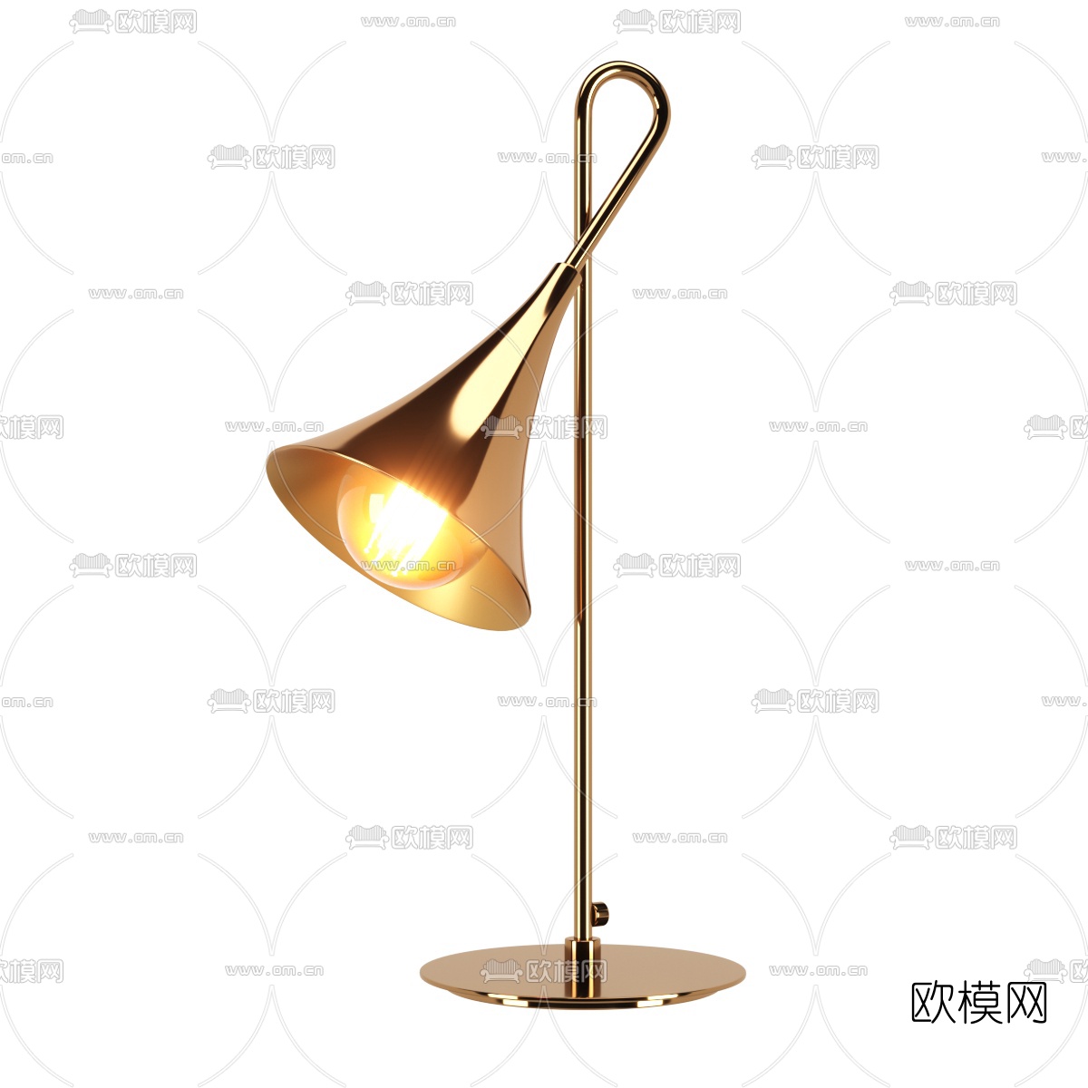 现代金属喇叭台灯3d模型