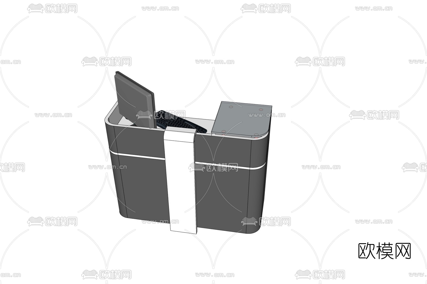 现代极简前台问询台免费su模型下载