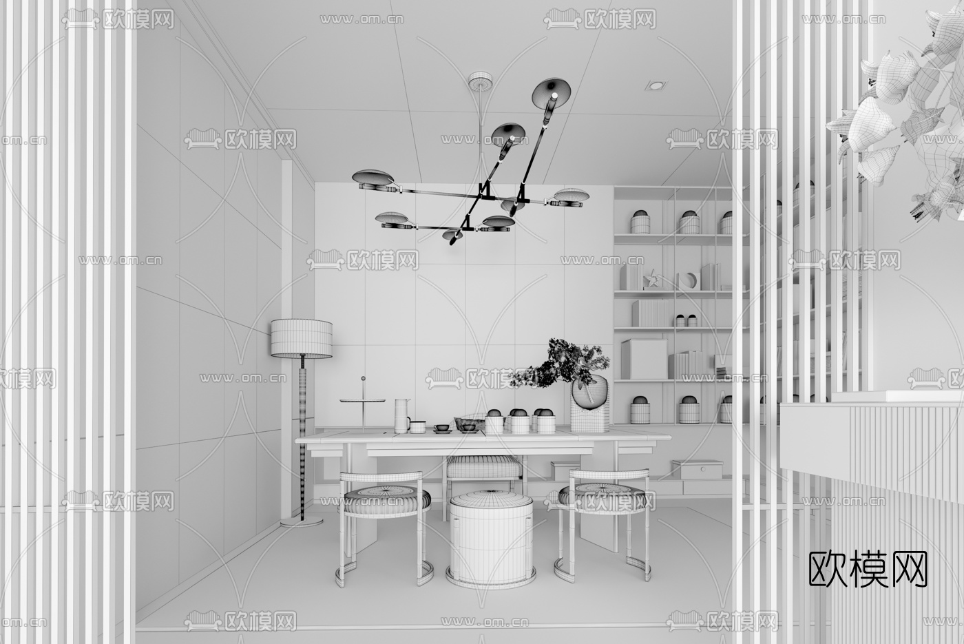 LSD葛亚曦设计 现代轻奢茶室3d模型下载（渲染图2）