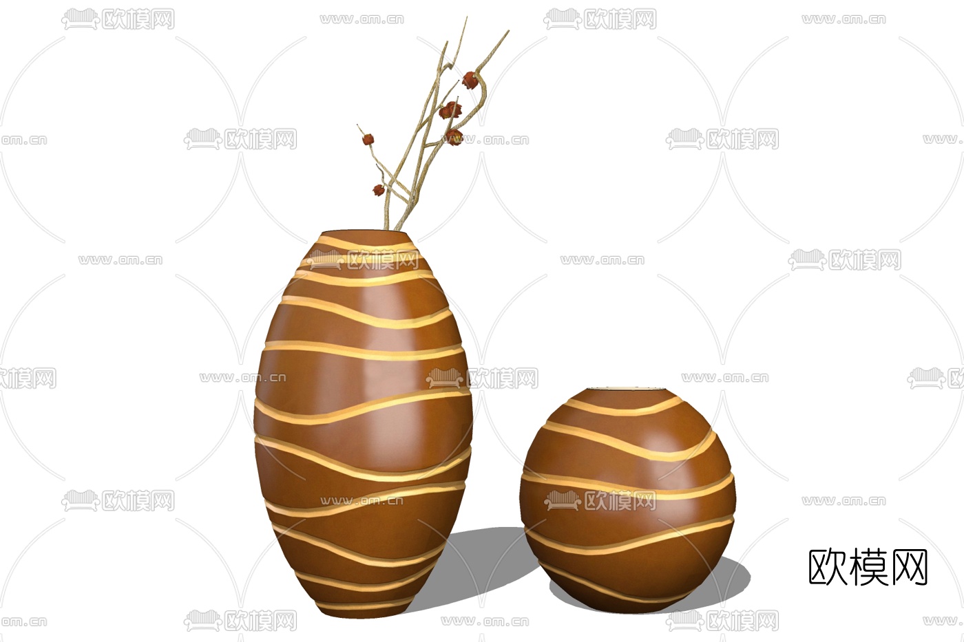 现代花瓶摆件免费su模型下载