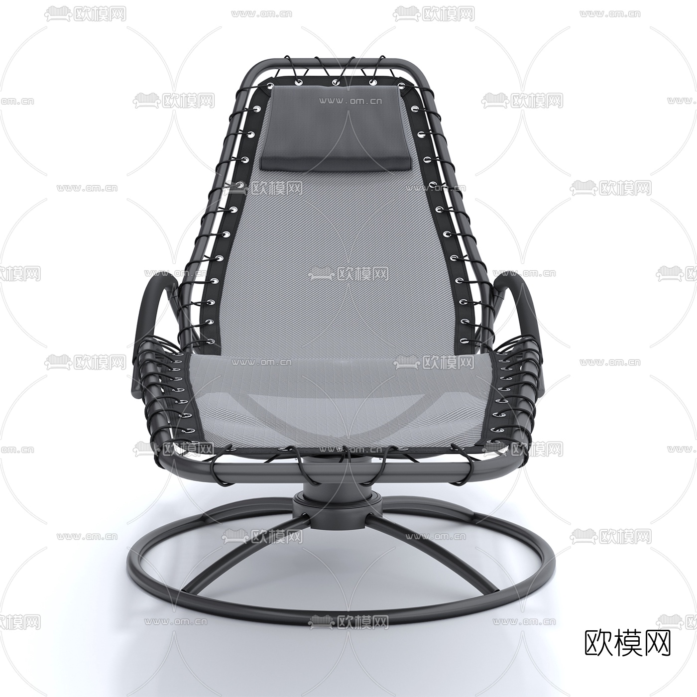 现代网布户外休闲躺椅3d模型下载（渲染图2）