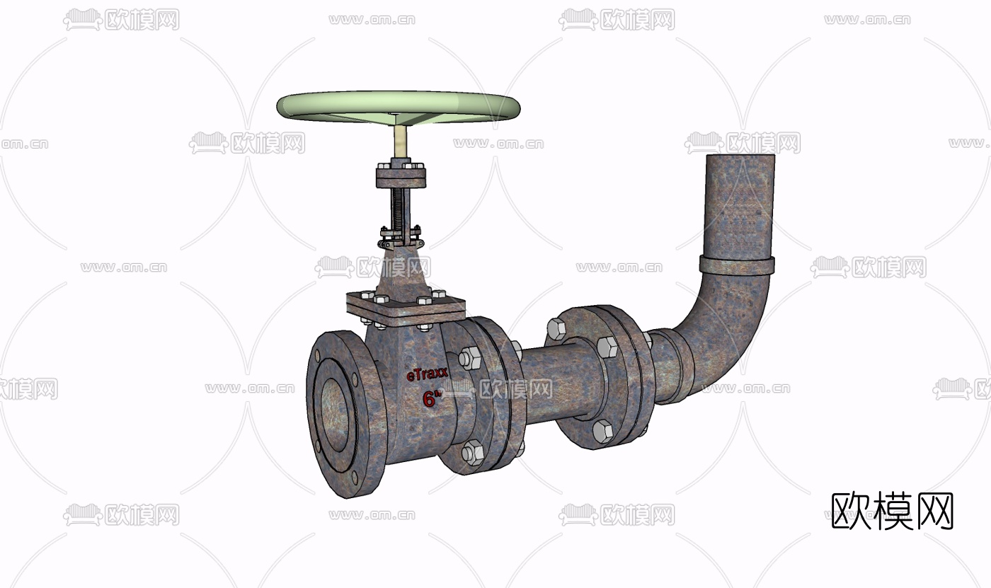 工业风金属水管免费su模型下载