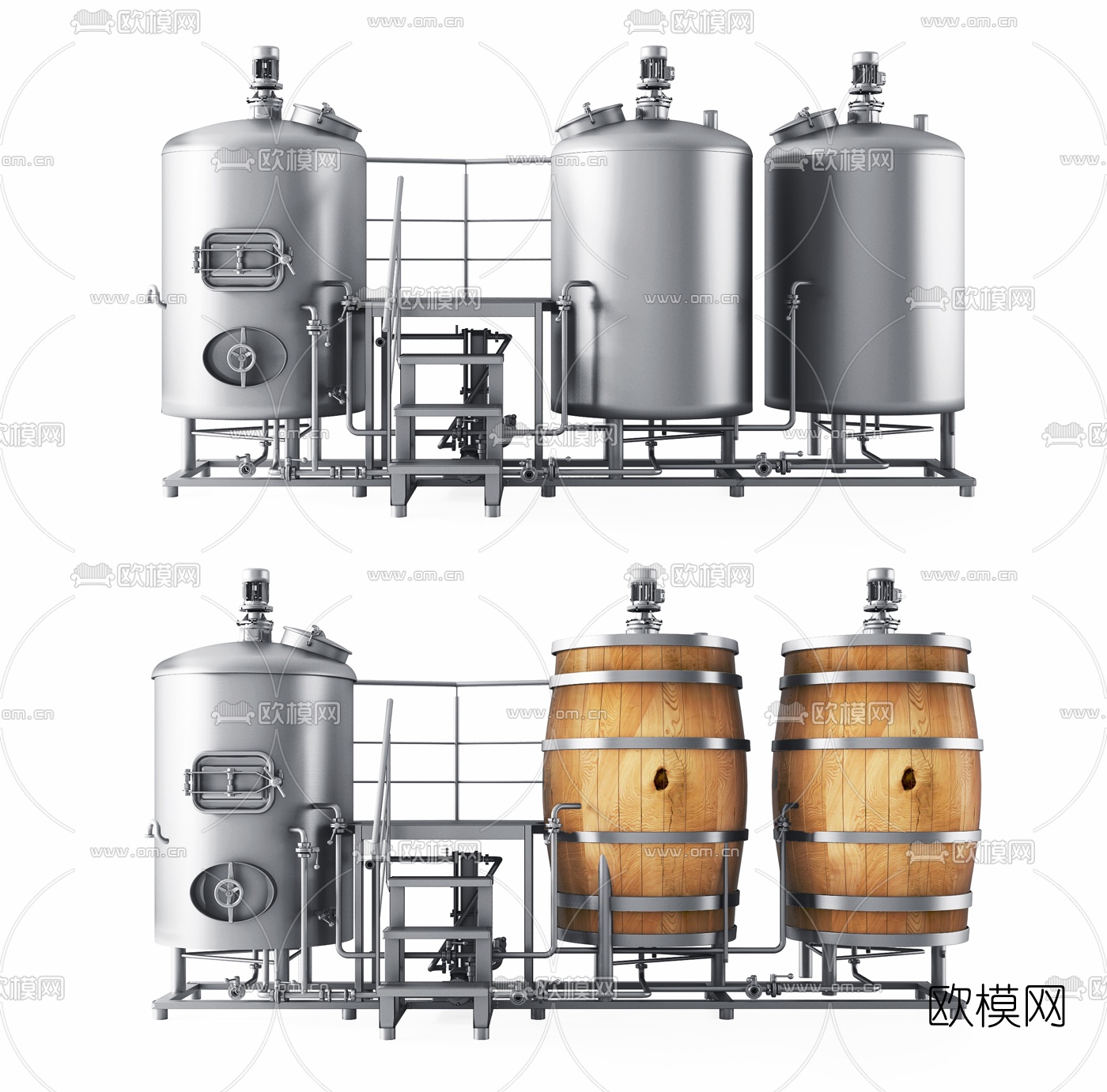 工业风啤酒酿造机啤酒机3d模型