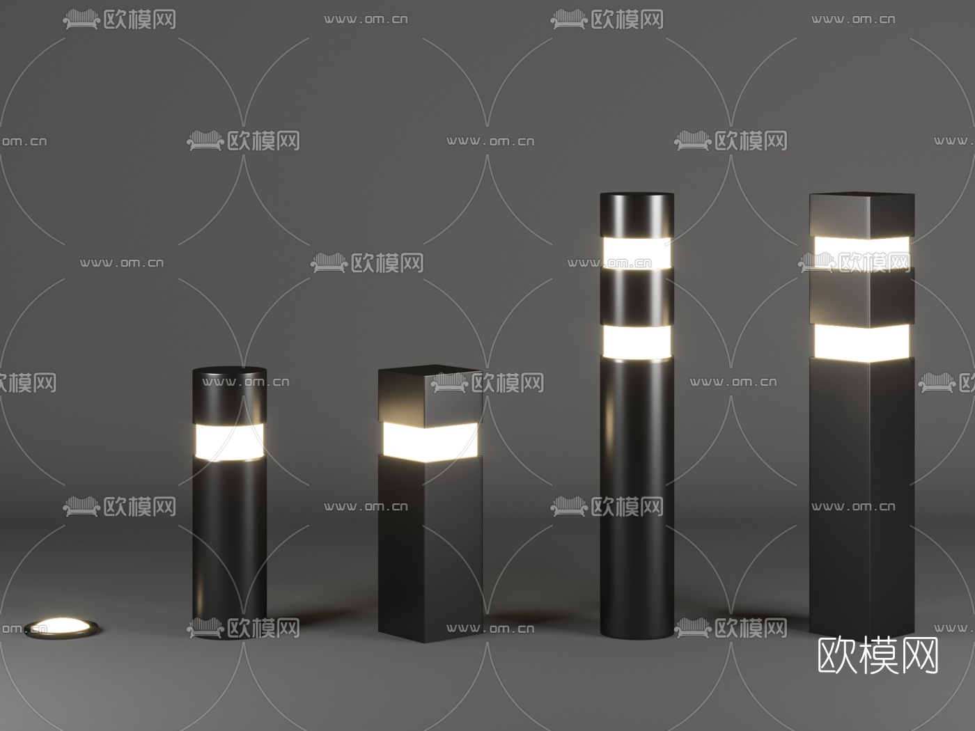 现代户外草坪灯3d模型