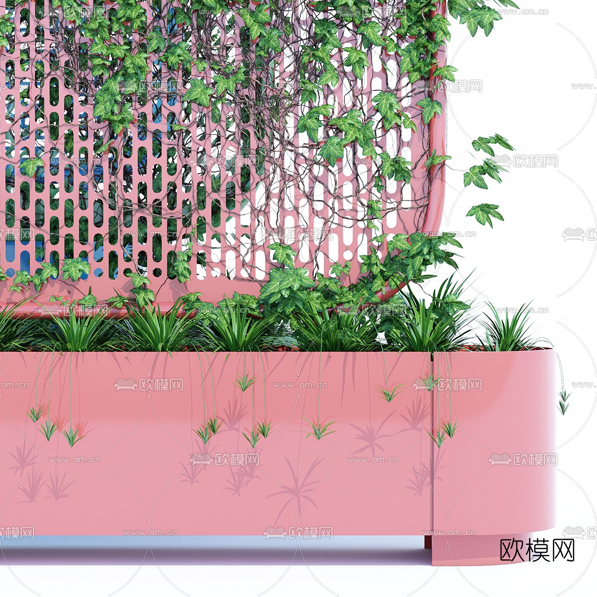 北欧藤蔓绿植盆栽组合3d模型下载（渲染图3）