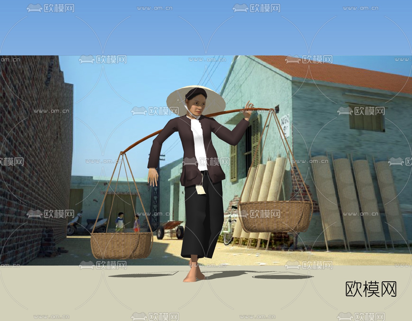 现代人物免费su模型