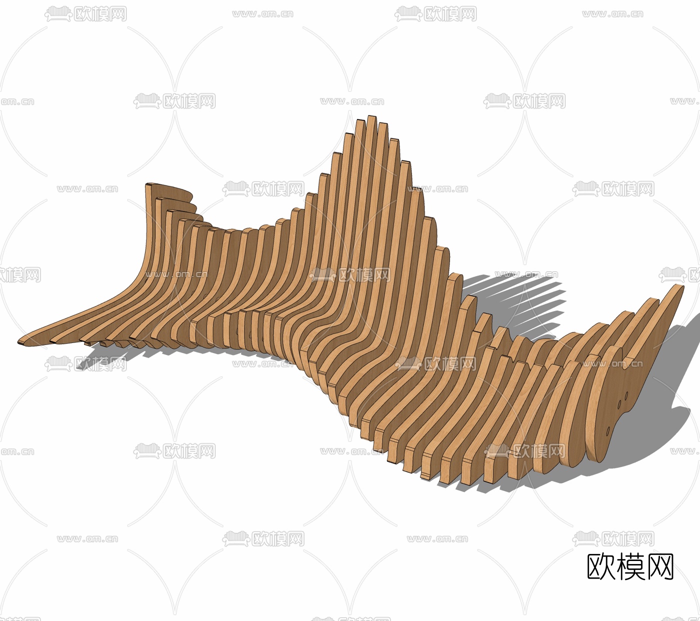 现代户外公用椅免费su模型下载