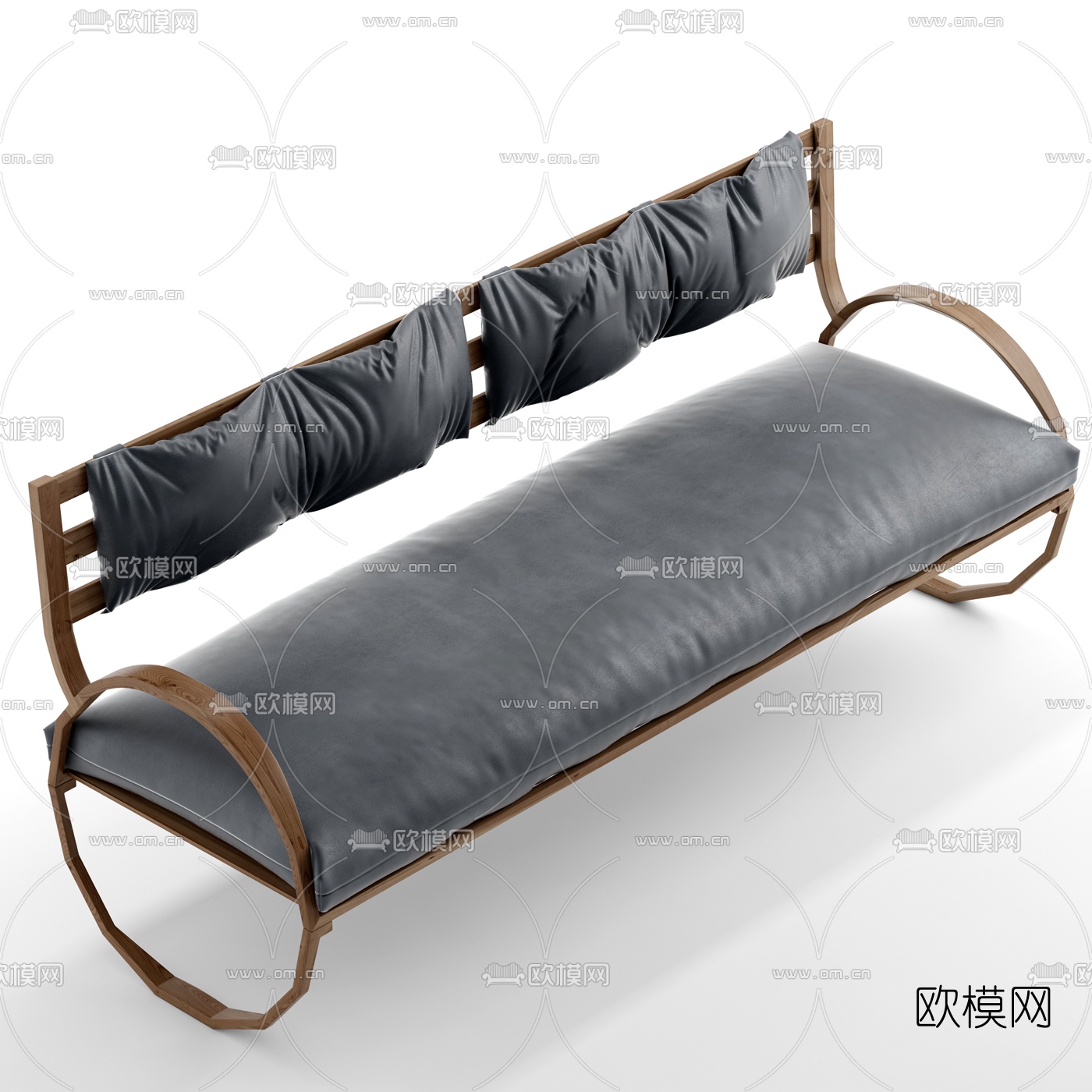 现代实木公用椅3d模型